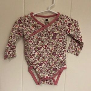 Floral onesie and stripped shirt